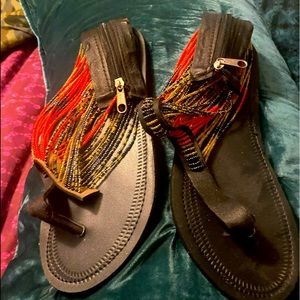 STUNNING BEADED SANDALS. BRAND NEW